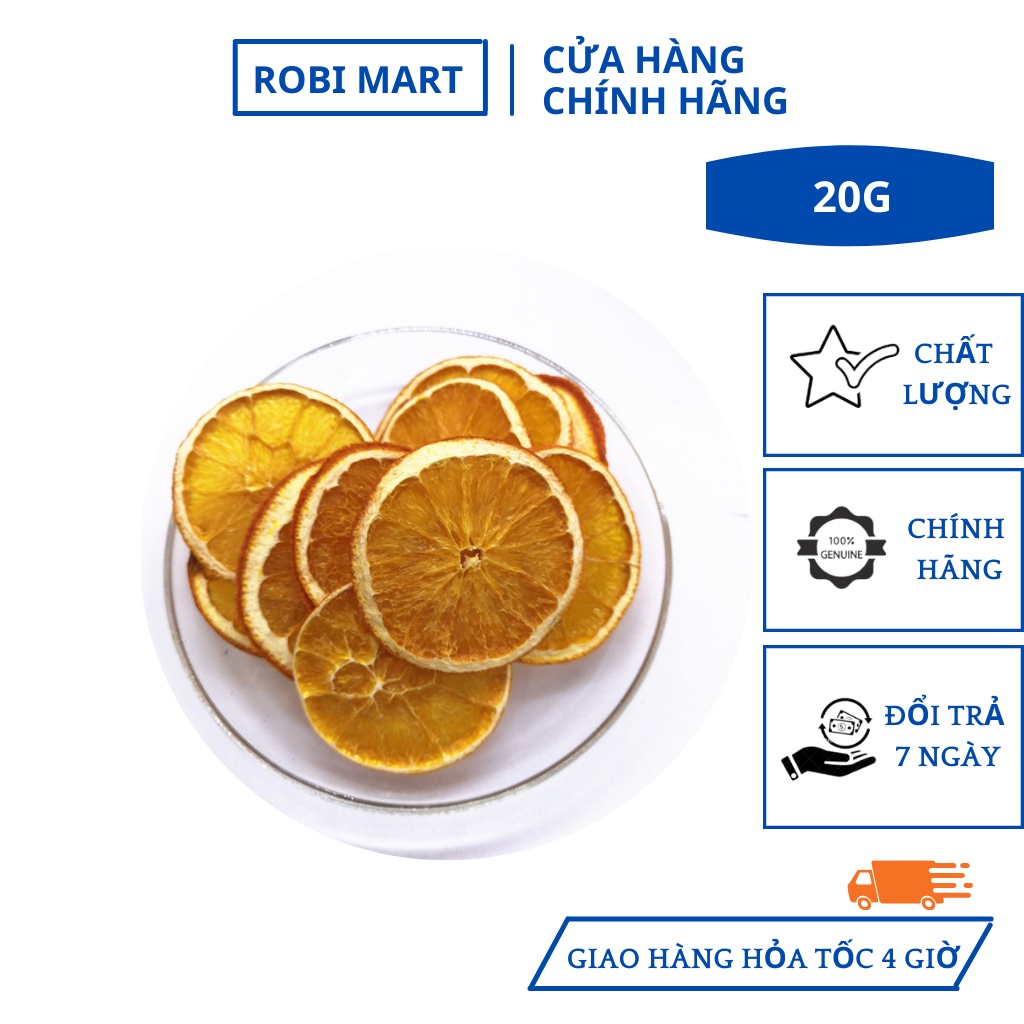 Trà cam vàng thái lát sấy lạnh Robi Mart 100gr - Hàng loại 1 chính hãng