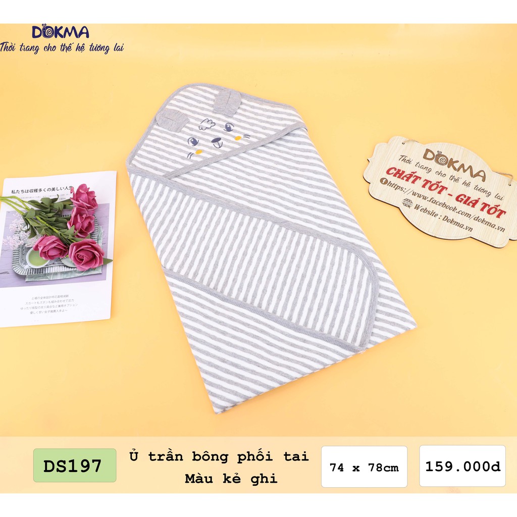 Dokma - Chăn ủ trần bông phối tai 74*78cm DS197