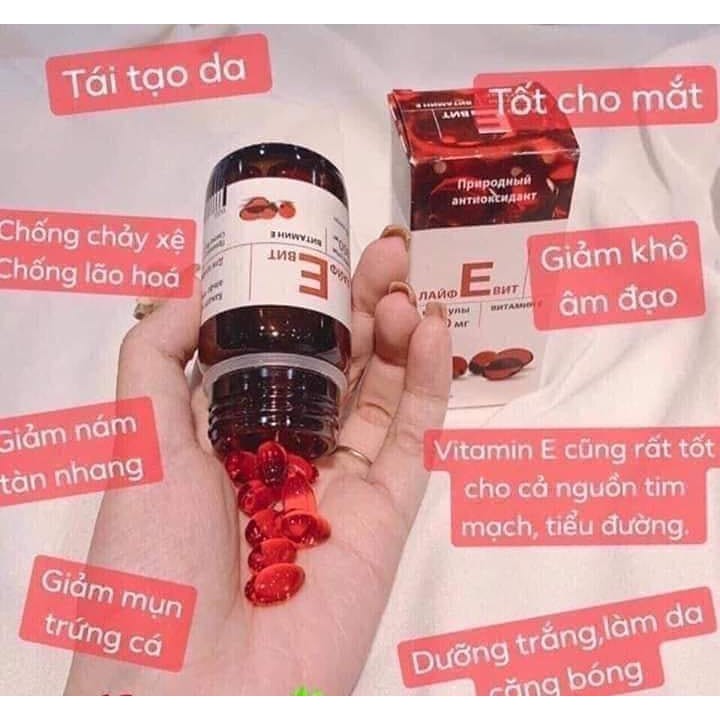 [AUTH] Vitamin E Đỏ Nga MIRROLLA Hàm Lượng 400mg Giúp Trống Lão Hóa, Làm Đẹp Da, Sáng Da, Giúp Da Căng Bóng