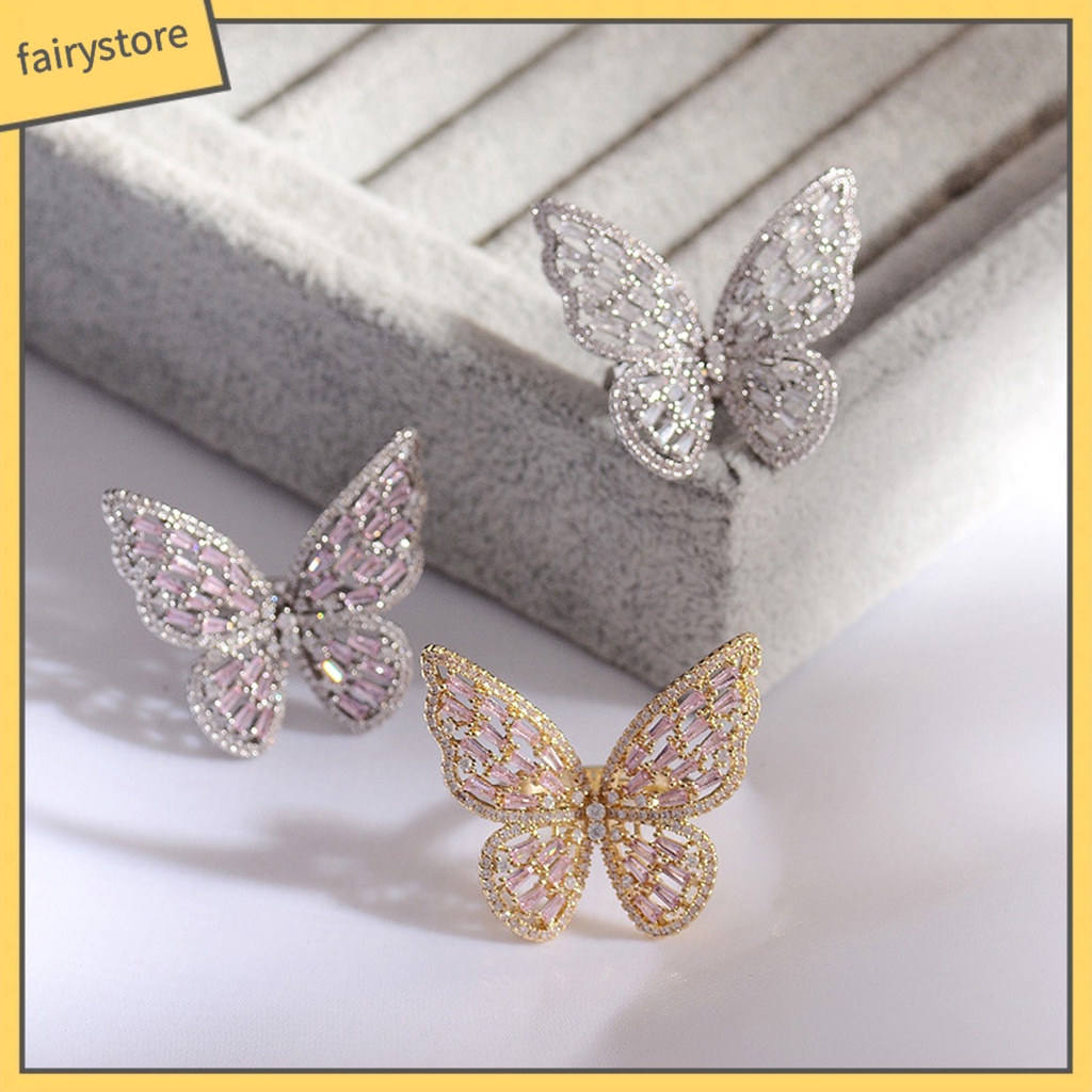 Nhẫn Hợp Kim Hình Bướm Đính Đá Xinh Xắn