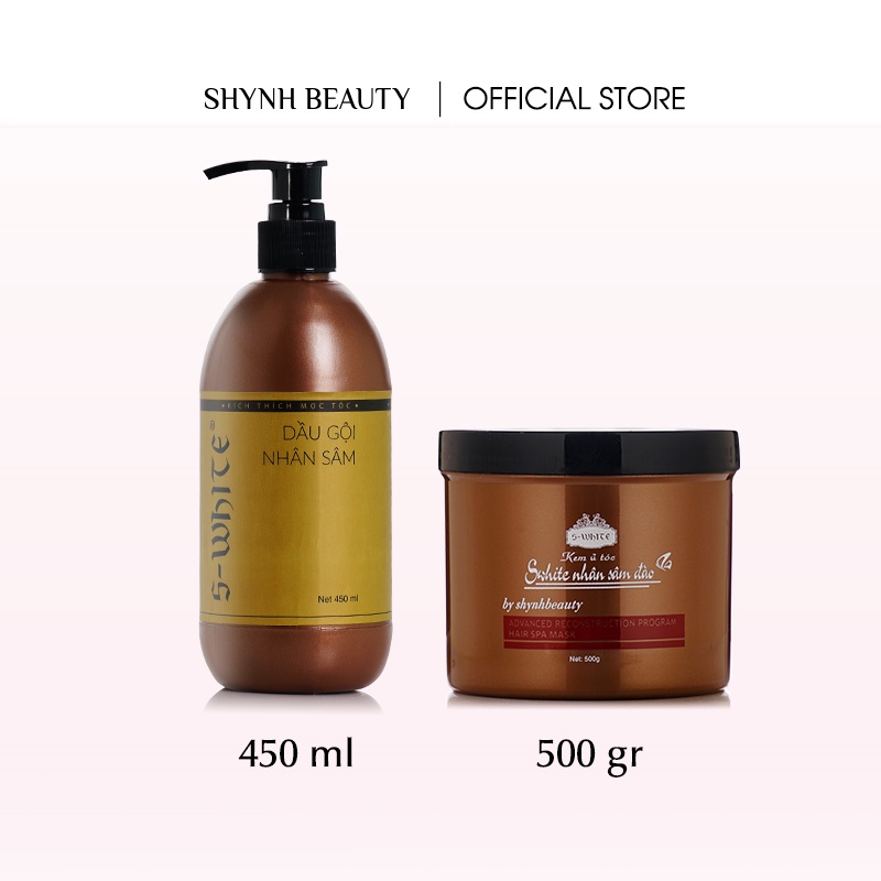 Combo Dầu gội và ủ nhân sâm đào giúp giảm gàu và rụng tóc S-White