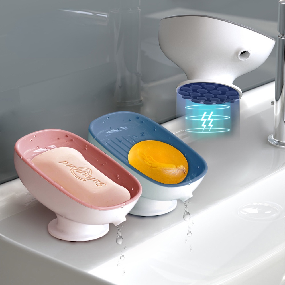 1 Khay Đựng Xà Phòng Hai Tầng Ráo Nước Kèm Giá Đỡ Mút Xốp Chống Trượt Nhỏ Gọn Dành Cho Nhà Bếp Nhà Tắm