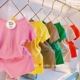Đồ Bộ Bé Trai, Bé Gái Minky Mom Vải Thun, Bộ Cộc Tay Cho Bé Mặc Nhà Mùa