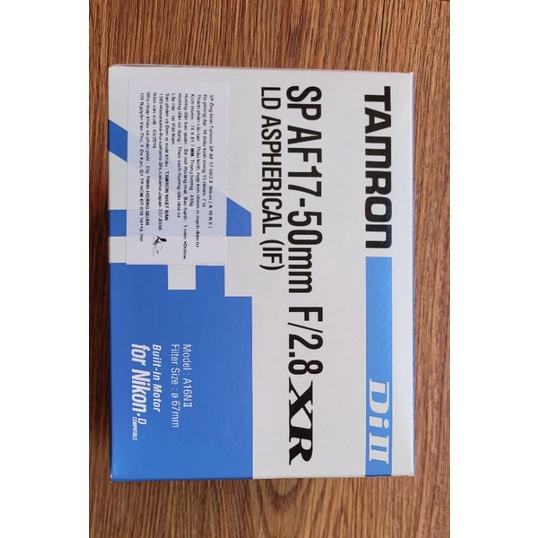 Ống kính Tamron 17-50mm f2.8 non VC dùng cho máy ảnh Nikon DX, 100% new BH 2 năm chính hãng