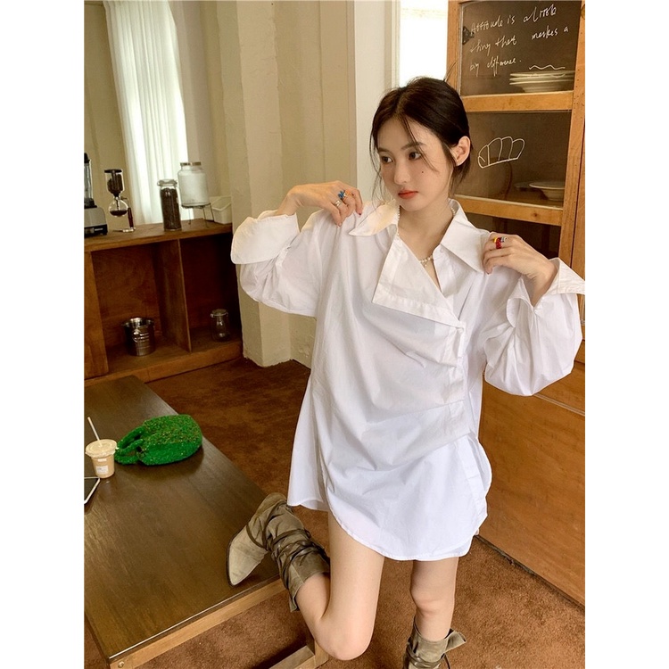 Áo Sơ Mi Tay Dài Dáng Rộng Thiết Kế Mỏng Thời Trang Mùa Thu Dành Cho Nữ