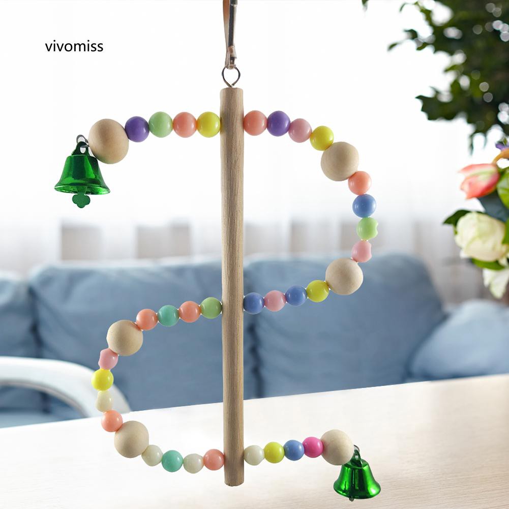 Đồ chơi treo kết hạt nhiều màu sắc cho vẹt cưng