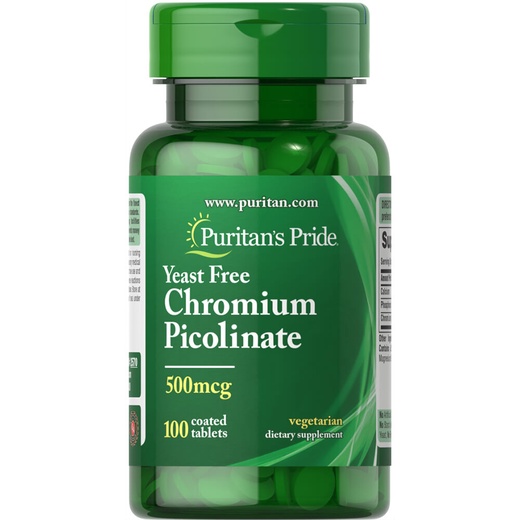 Viên uống ổn định đường huyết giảm cân Puritan's Pride Chromium pilcolinate 500mcg 100v