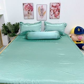 Bộ ga trải giường phi lụa màu mới ( nệm dày dưới 15cm)