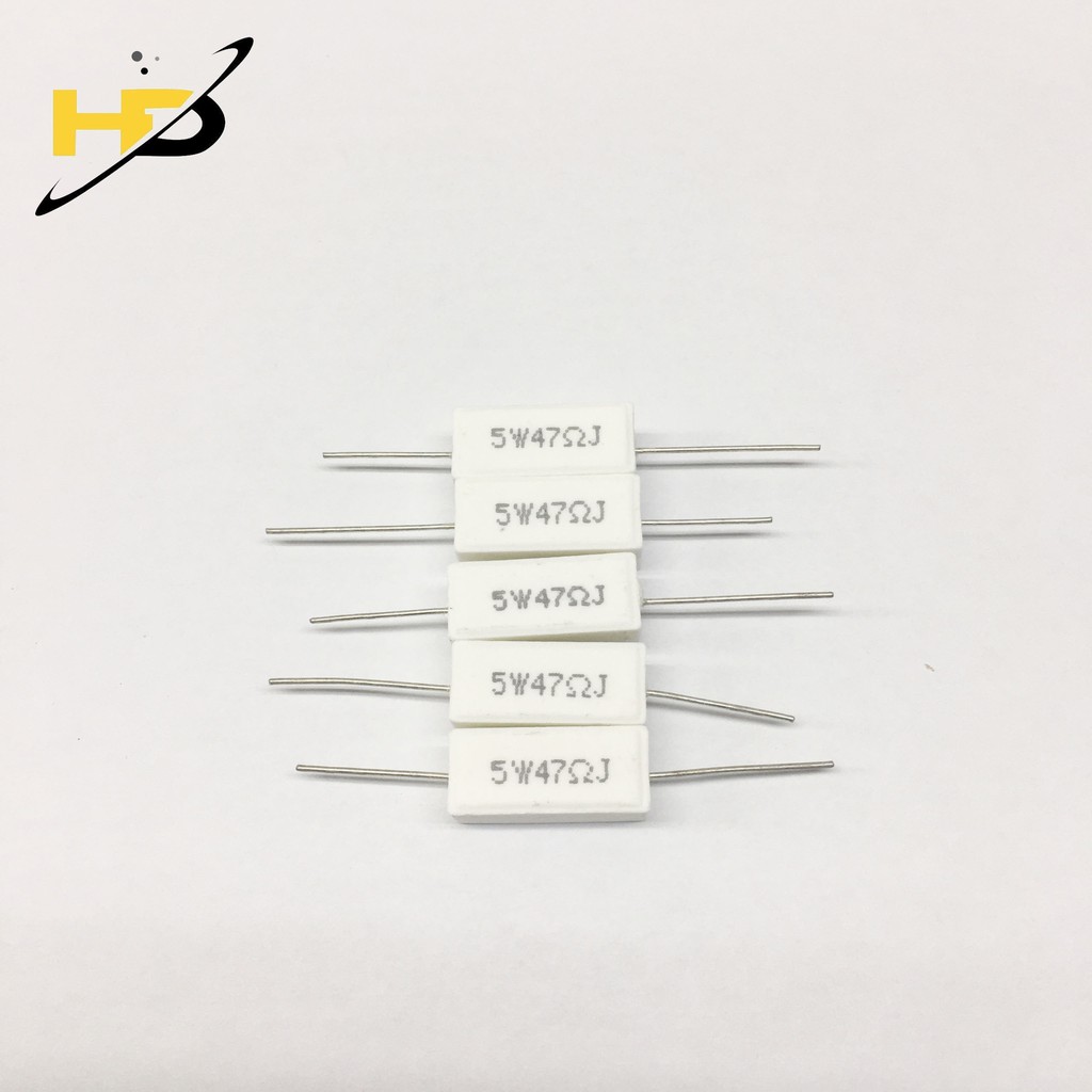 Trở sứ 5W( trở công suất) 10 ohm 47 ohm 0.22 ohm 0.33 ohm 5%