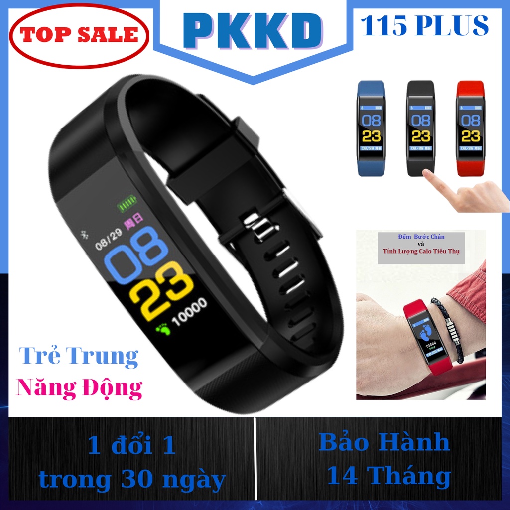 Đồng Hồ Thông Minh Nam/Nữ 2021 115Plus,Đồng Hồ Đeo Tay,Smart Watch,đo nhịp tim,đếm bước chân.PKKD Store[BH 14 Tháng]