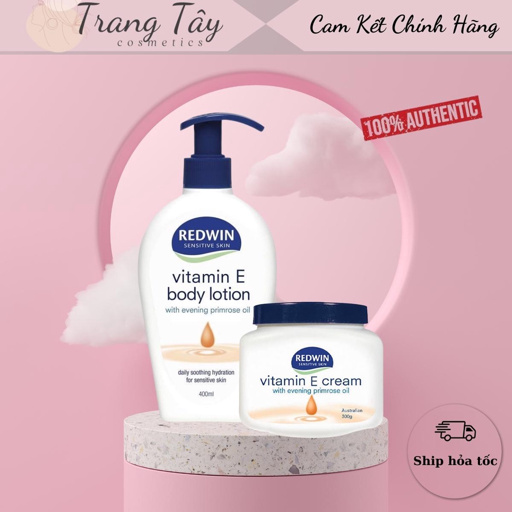 Sữa Dưỡng Thể Body Lotion Redwin Úc 400ML - Sữa Dưỡng Ẩm, Sáng Da Vitamin E Redwin Úc