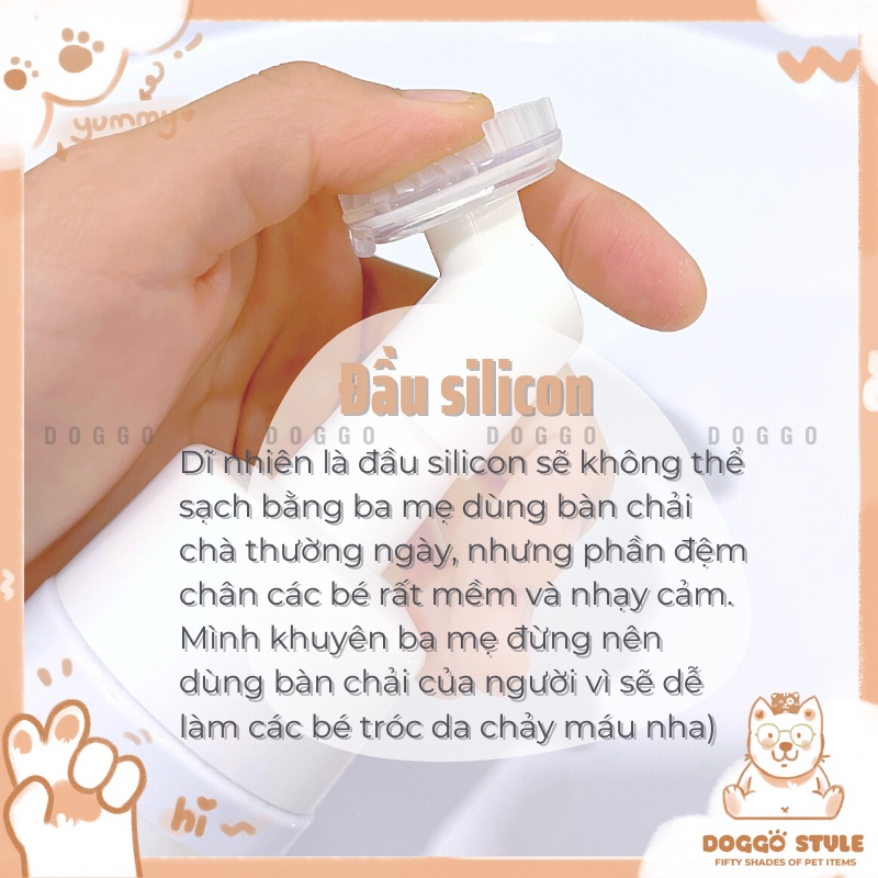 Bọt rửa chân chó mèo, làm sạch kẽ chân cho chó và mèo không cần rửa lại với nước 150Ml DORRIKEY kèm bàn chải