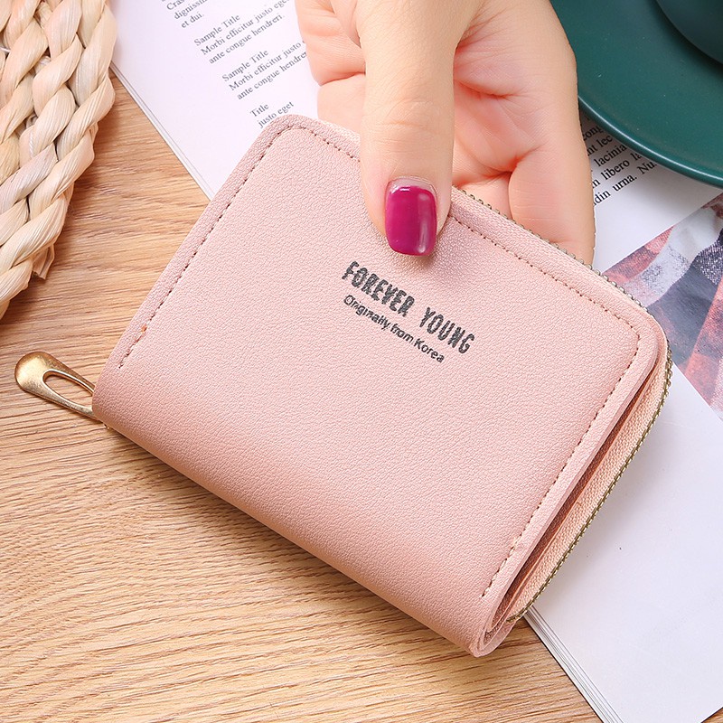 Ví nữ ngắn mini cầm tay bỏ túi nhỏ gọn đựng tiền nhiều ngăn giá rẻ thời trang Hàn Quốc dễ thương LUKADO VN27