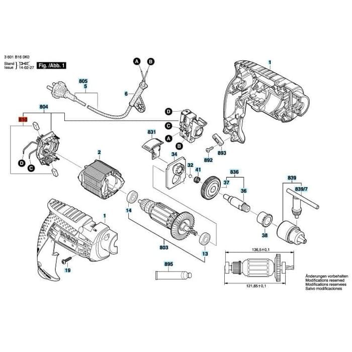 Bosch Chổi Than Gsb 10 Gsb 13 Gsb 16 Chất Lượng Cao