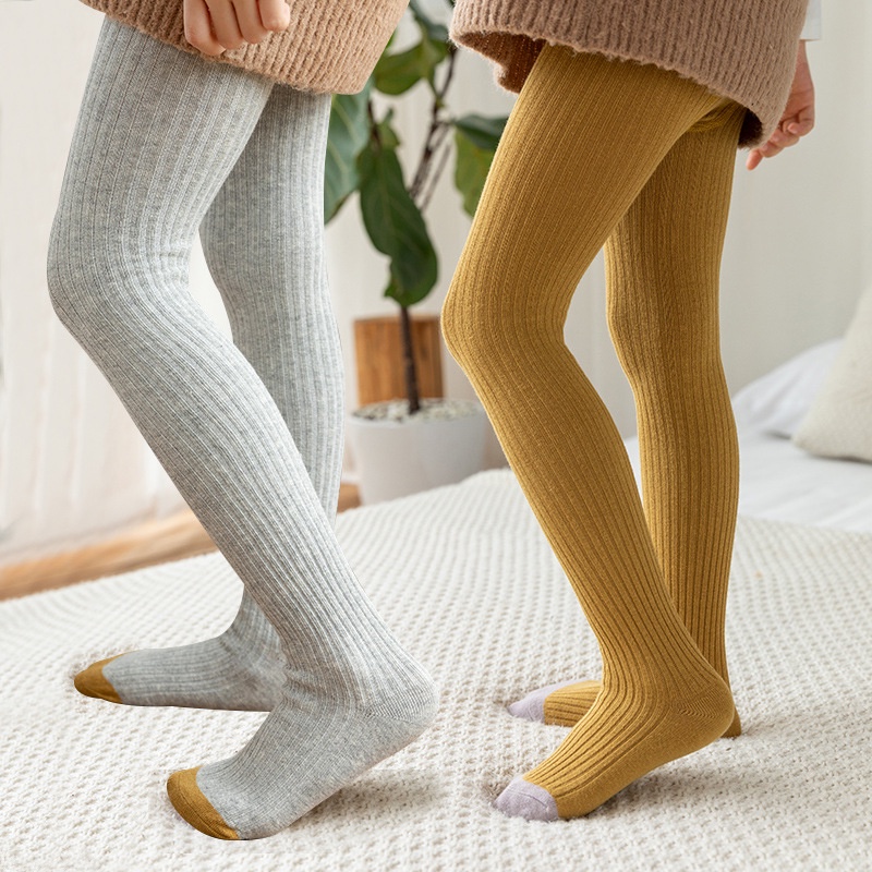 Quần Tất Cotton Giữ Ấm Màu Sắc Ngọt Ngào Dễ Thương Thời Trang Thu Đông Cho Bé Gái 0-8 Tuổi