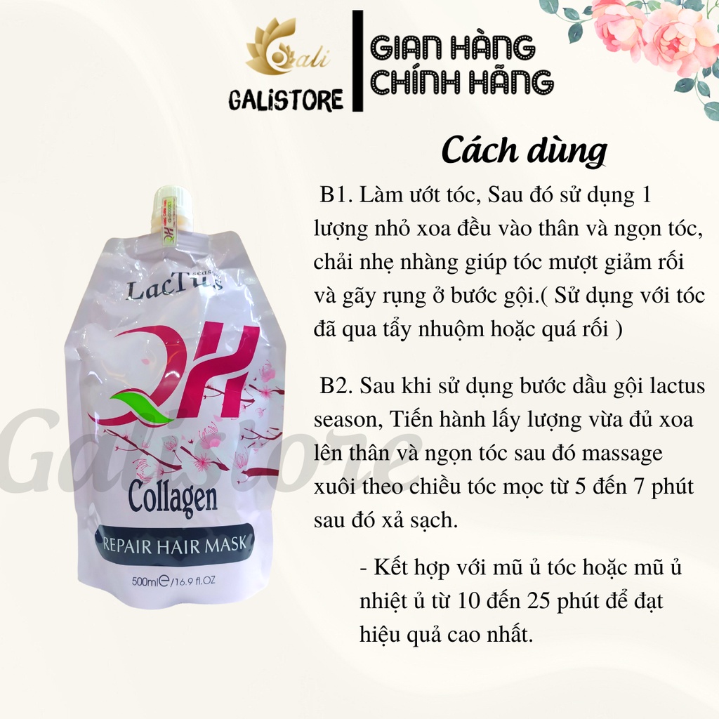 Kem ủ tóc Lactus season giảm gãy rụng phục hồi hư tổn chống xơ rối và tăng cường độ ẩm hấp tóc - Galistore