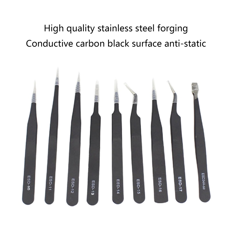 Bộ 9 Nhíp Inox Chống Tĩnh Điện Độ Chính Xác Cao