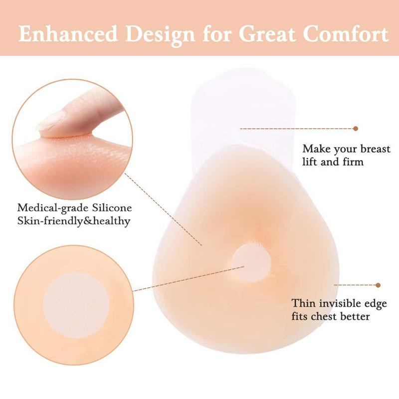 (Hàng Mới Về) Miếng Dán Ngực Silicon Vô Hình Có Thể Tái Sử Dụng