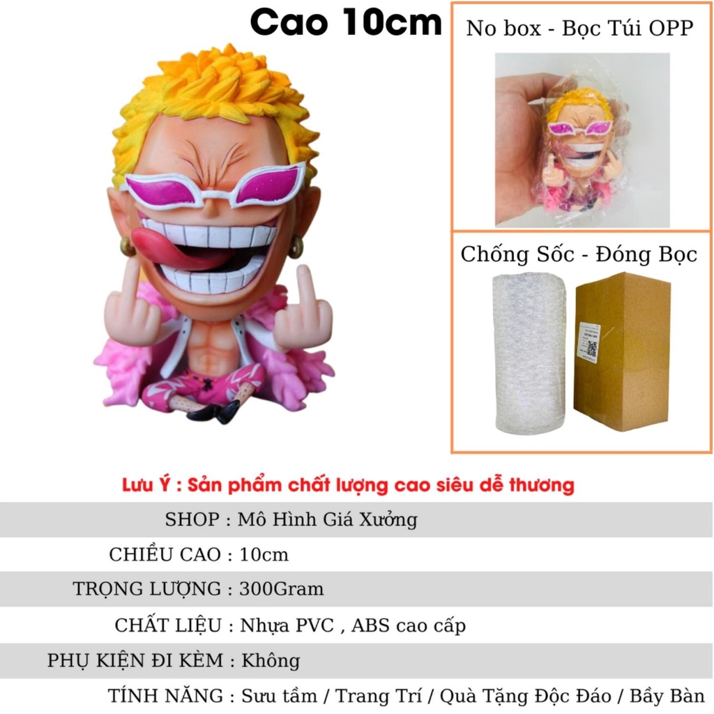 Mô hình One Piece chibi Doflamingo cực dễ thương cao 10cm , figure one piece , mô hình giá xưởng