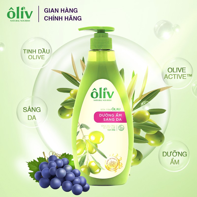 Combo Sữa Tắm Ôliv Dưỡng Ẩm Sáng Da 650ml + Sữa Dưỡng Thể Ôliv Dưỡng Ẩm Sáng Da 200ml | BigBuy360 - bigbuy360.vn