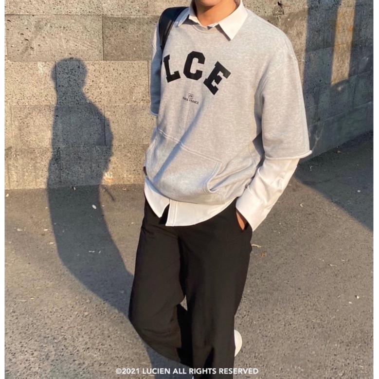 Áo Sweater tay lỡ Lucienn Unisex màu Xám