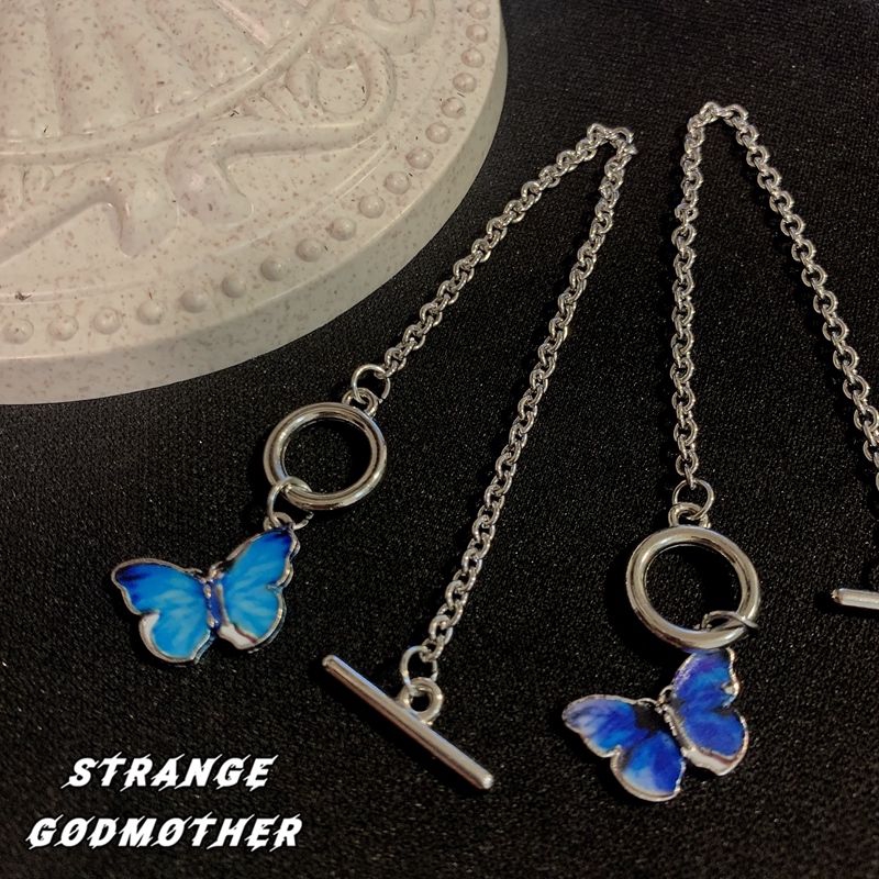 Vòng Tay Gắn Mặt Hình Bướm Xanh Cá Tính Phong Cách Retro