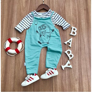 Yếm nỉ da cá kèm áo kẻ cotton