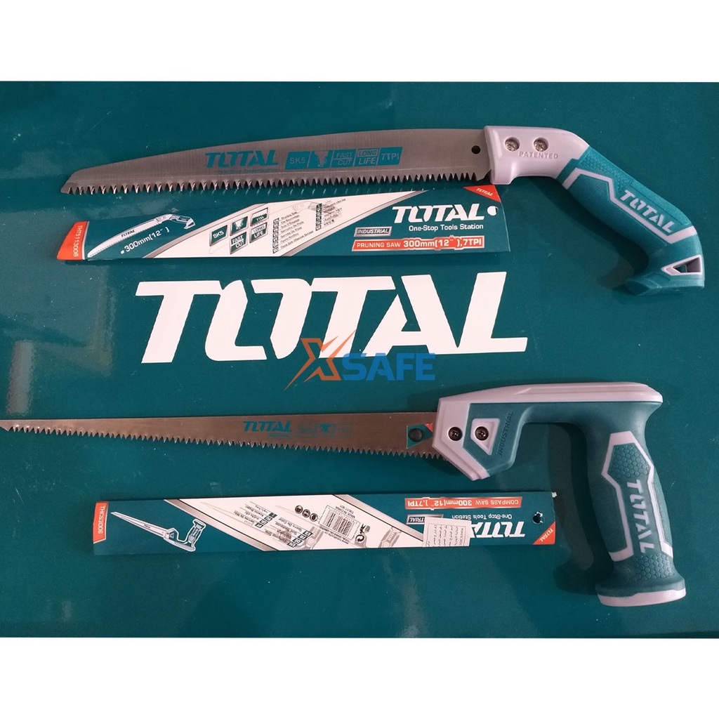 Cưa cành cầm tay lưỡi thẳng 7inch TOTAL THT5113006 Cưa gỗ chuyên dụng siêu sắc bén, lưỡi cưa chống cong gãy, chống rỉ