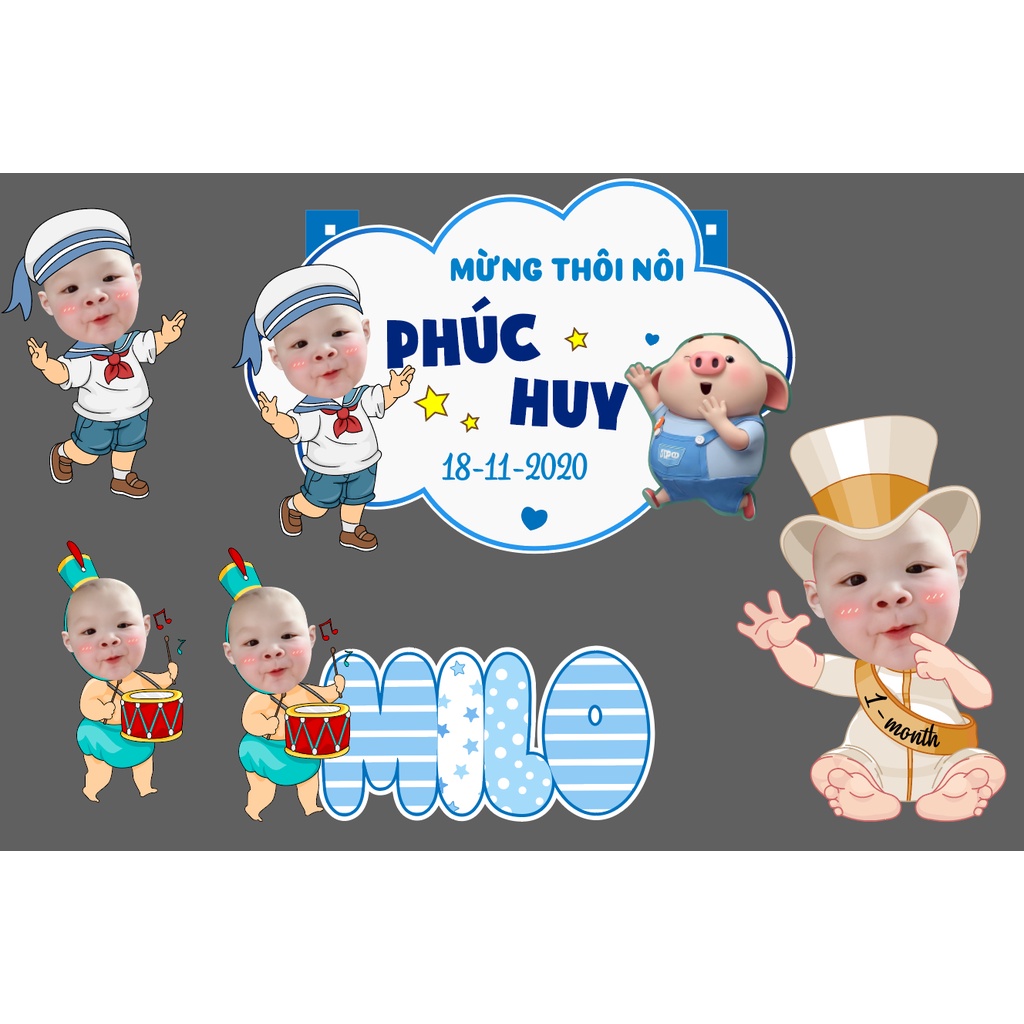 Sét Chibi bé TRAI by Lemon Decor