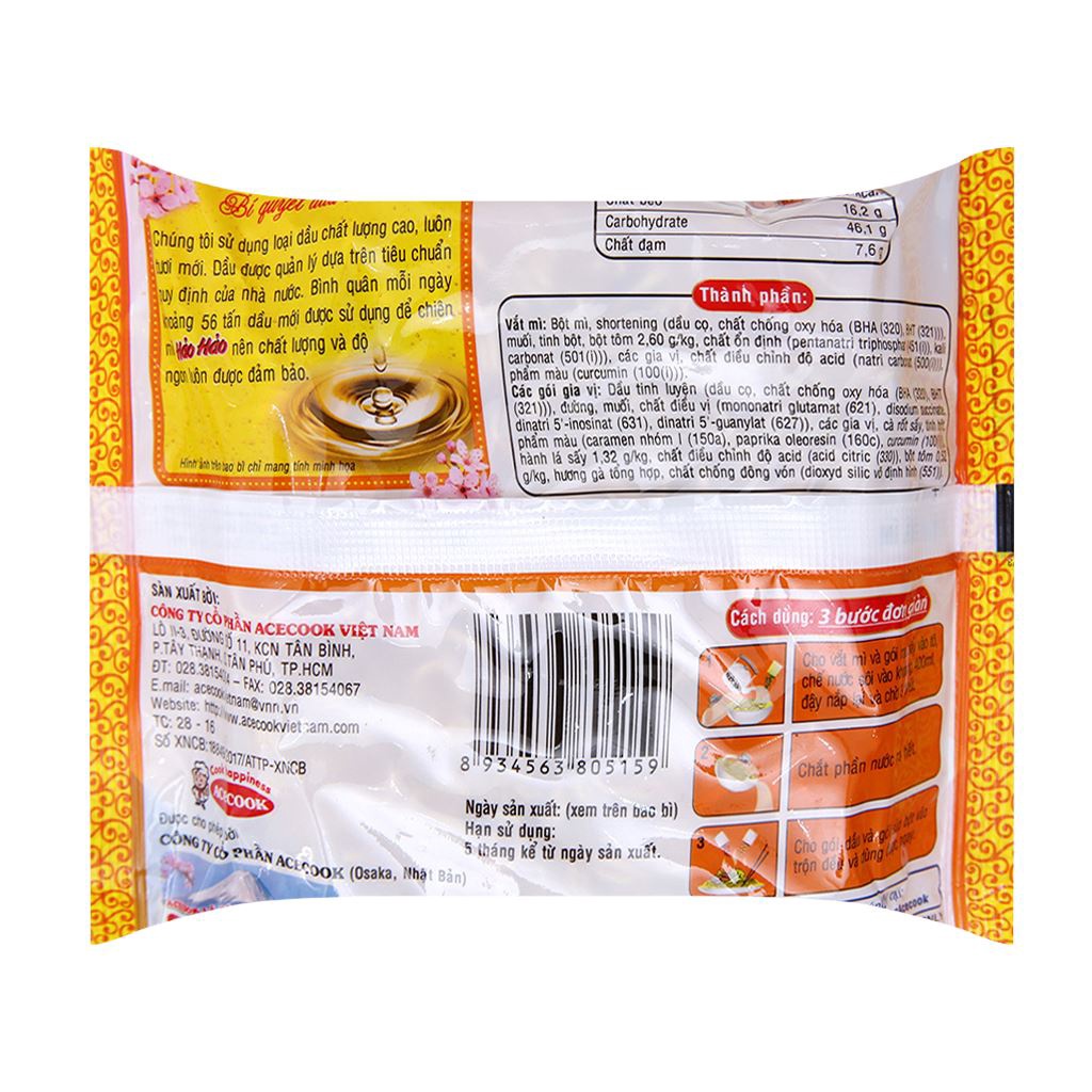 Thùng 30 gói mì Hảo Hảo Xào Tôm hành