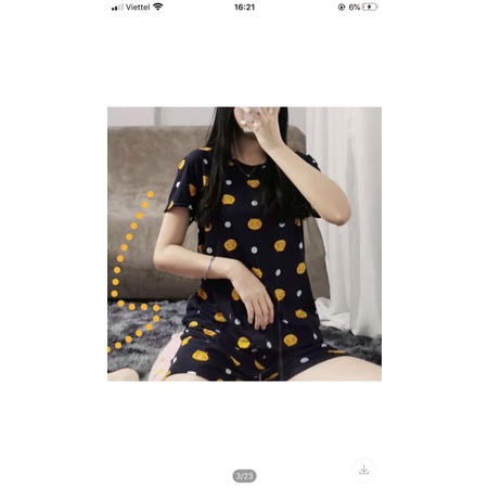 Có size M/L)Bộ đồ ngủ thun cotton mềm mại dễ thương