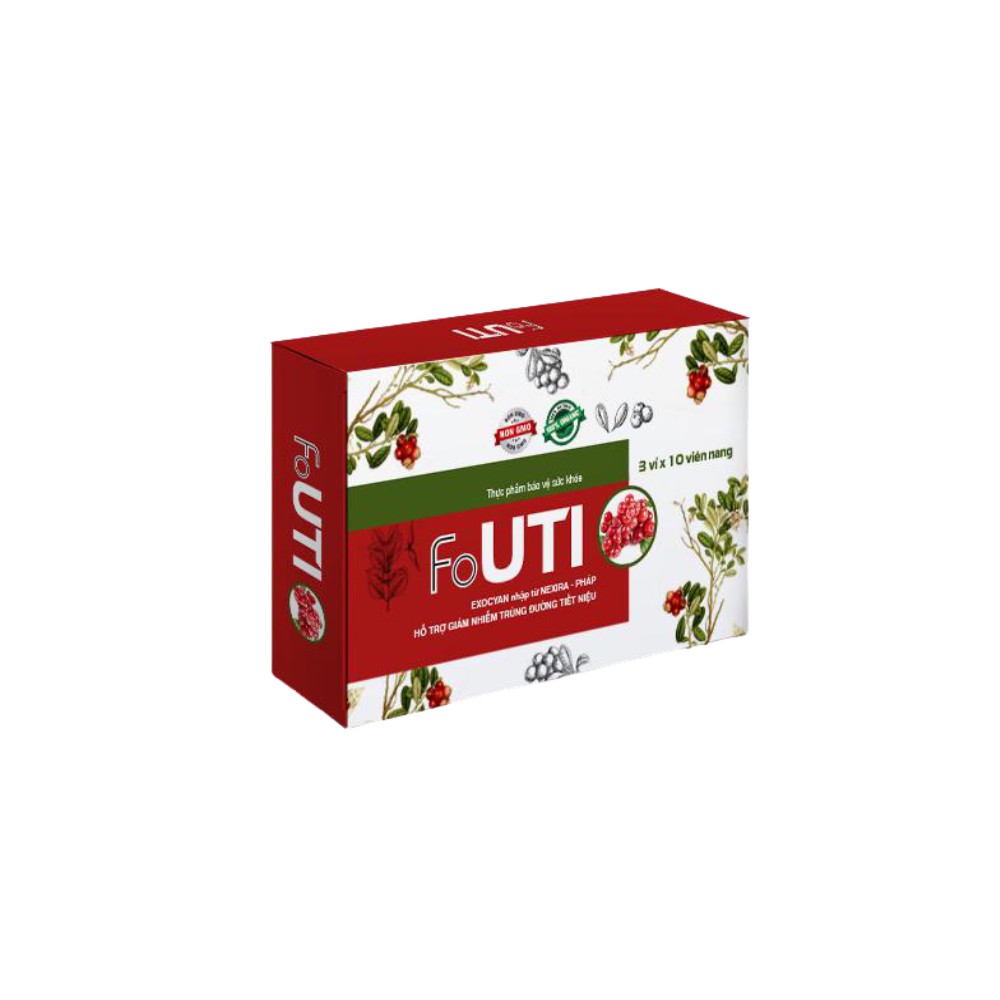 Viên hỗ trợ đường tiết niệu FoUTI Hộp 30 viên, Giúp giảm tiểu gắt tiểu buốt Đau Khi Tiểu Do Viêm Đường Tiết Niệu