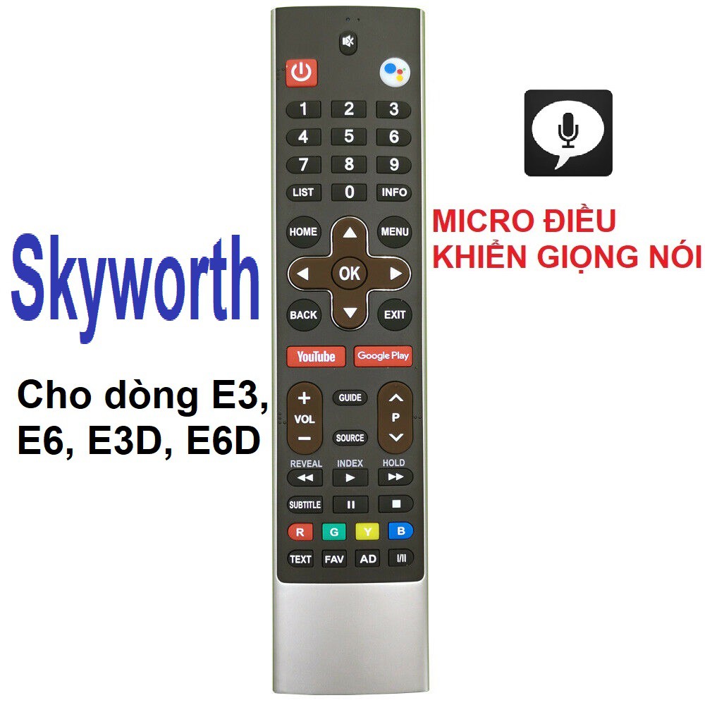 Remote điều khiển tivi Skyworth 2019 dòng E6 (Micro điều khiển giọng nói)