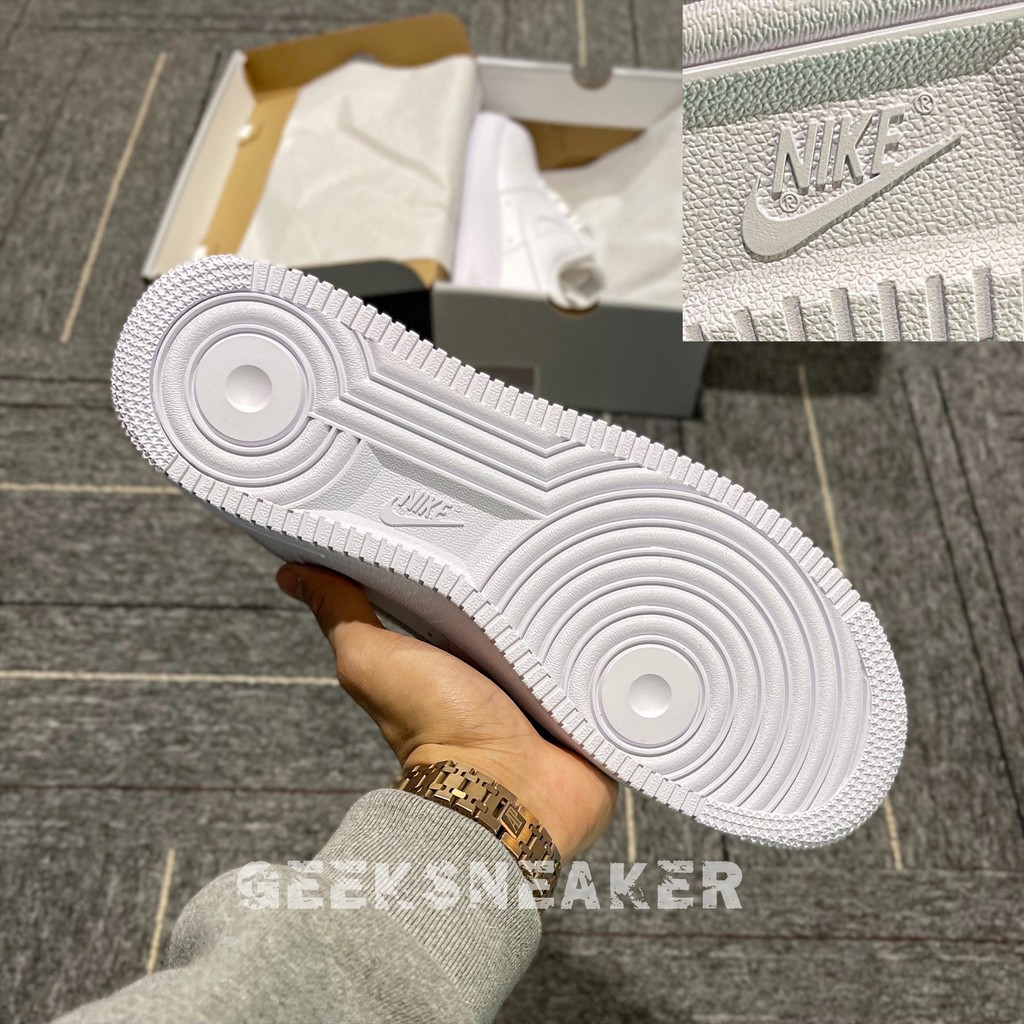[GeekSneaker] Giày Thể Thao - Sneaker Trắng Air Force 1 -  AF1 All WHITE  NGuyên bản - SC - Đế Air - Gót Vuông