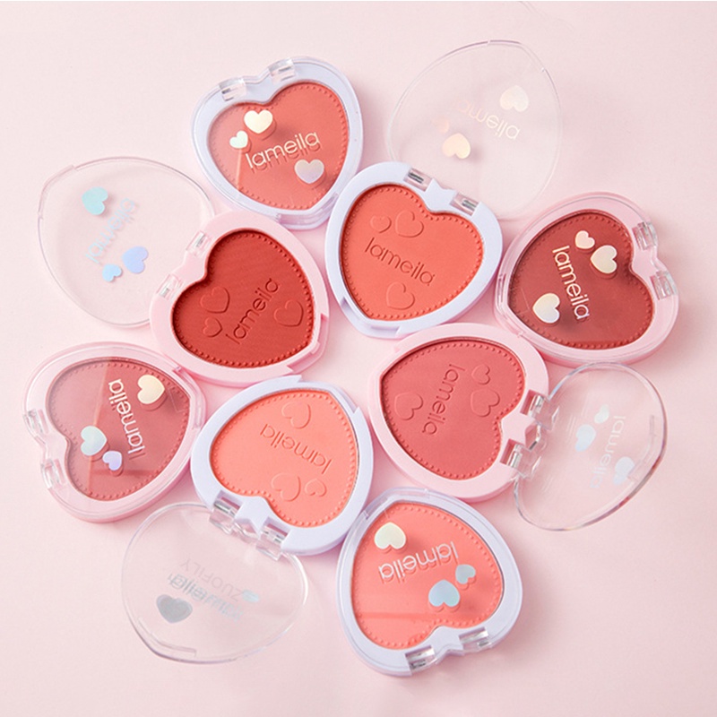1 Phấn Má Hồng Trang Điểm Tự Nhiên Chống Nước Lâu Trôi Hình Trái Tim