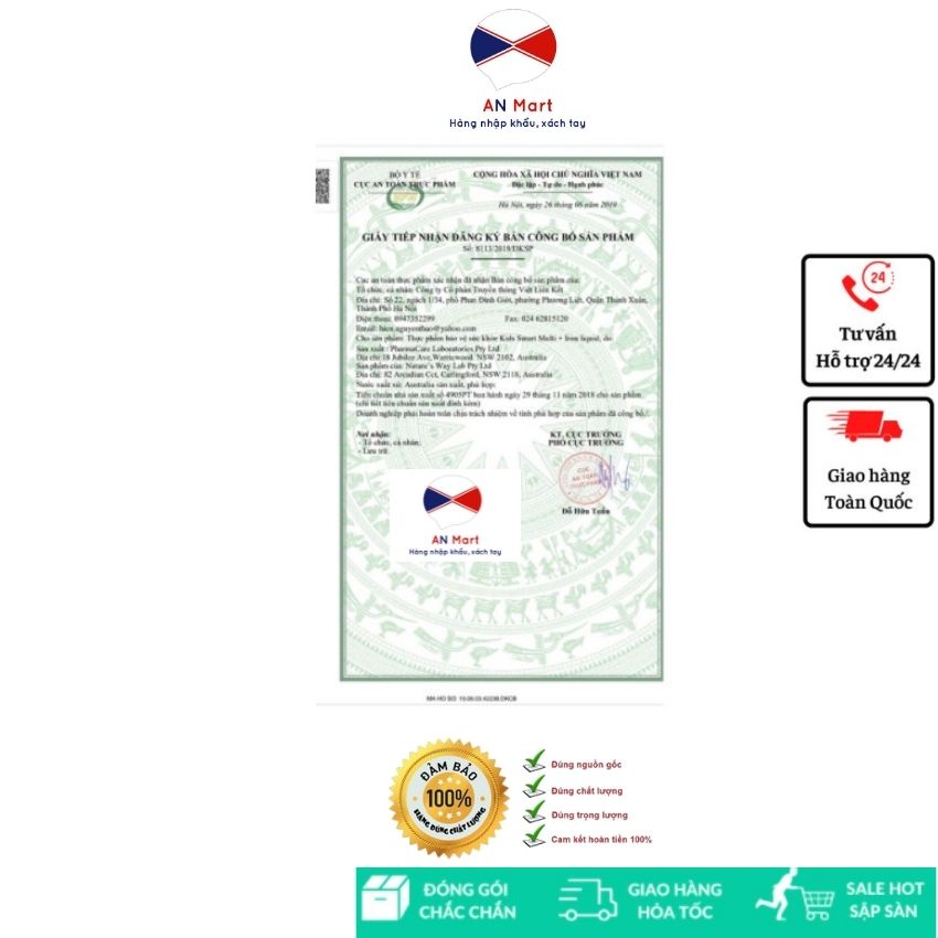 Siro uống Nature’s Way Kids Smart Multi Iron Liquid Bổ Sung Sắt Và Các Vi Chất Cần Thiết Cho Trẻ Nhỏ - Hộp 200ml