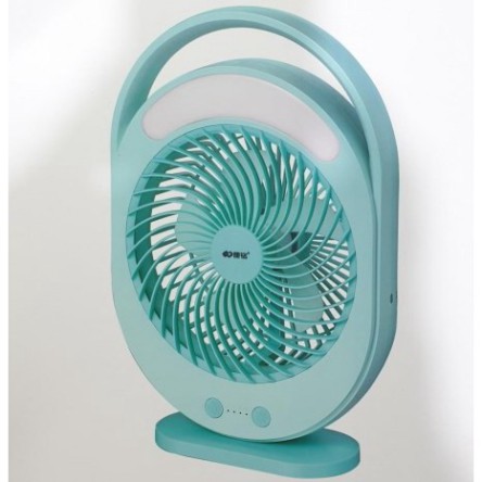 QUẠT TÍCH ĐIỆN SẠC NHANH KM-F0336 CÓ ĐÈN LED TÍCH HỢP VỎ KHUNG XANH BIỂN | BigBuy360 - bigbuy360.vn