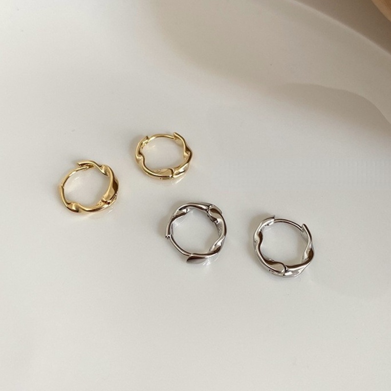 Đôi khuyên tai hình vòng nguyệt quế xoắn đơn giản thời trang cho nữ