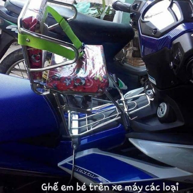 Ghế ngồi xe máy 🏍 Xe Số, Yên Nệm, Không Tựa,Có tựa,Có Vòng,Có Gác Chân,An Toàn Cho Bé