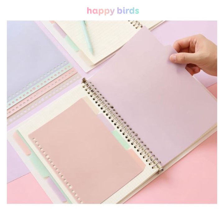 Tab phân trang set 4 tab phân trang sổ còng A5 B5 A4 20 26 30 lỗ HappyBirds
