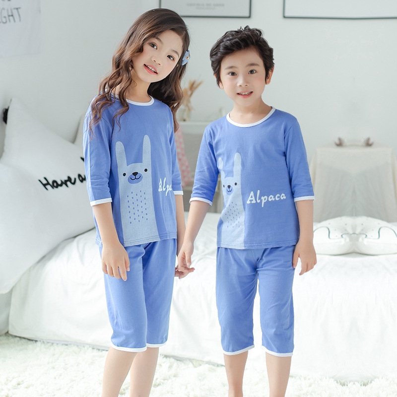 Bộ Đồ Pajamas Cotton Dài Tay Thời Trang Hè Cho Bé