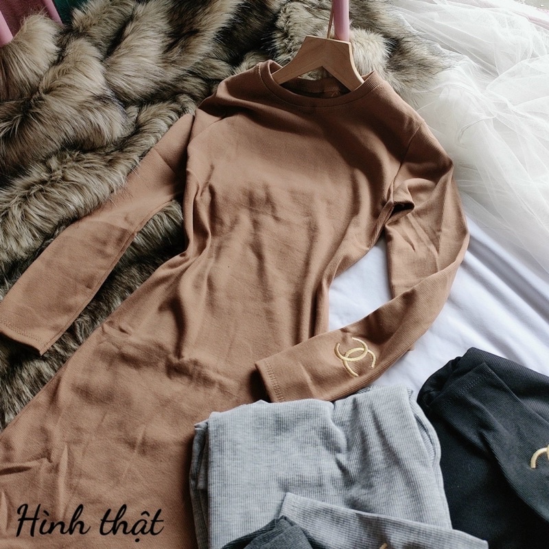 Váy body tăm thêu tay chữ x