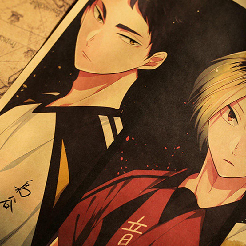 Áp phích dán tường 70x35.5cm họa tiết hoạt hình anime Haikyuu Nhật Bản