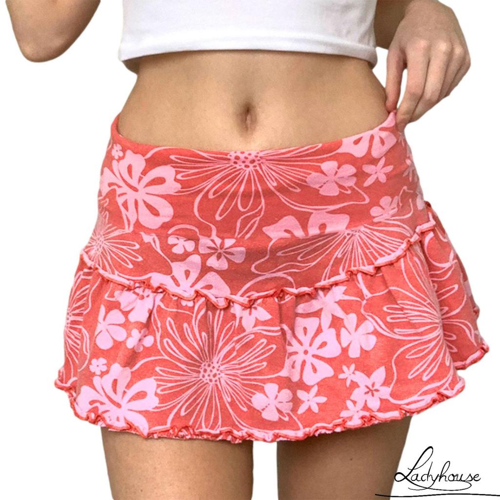 Chân Váy Chữ A Lưng Cao In Họa Tiết Hoa Thời Trang Cho Nữ