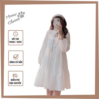 Đầm váy bbd suông cổ bèo siêu xinh