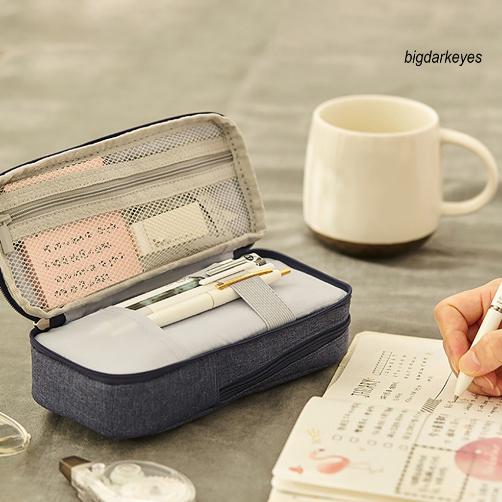 Túi Đựng Bút Chì Trang Điểm Hai Lớp Sức Chứa Lớn