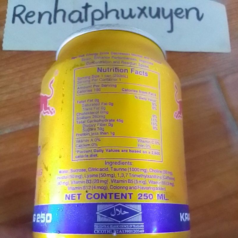 1 lon nước tăng lực Redbull Thái 250ml siêu mới