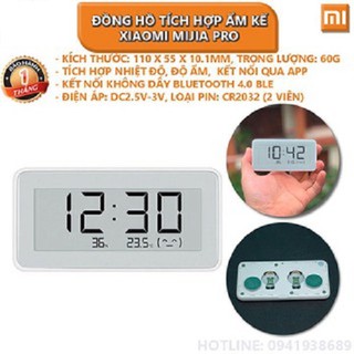 Mua Đồng hồ tích hợp nhiệt độ và độ ẩm Xiaomi thông minh | BH 15 ngày