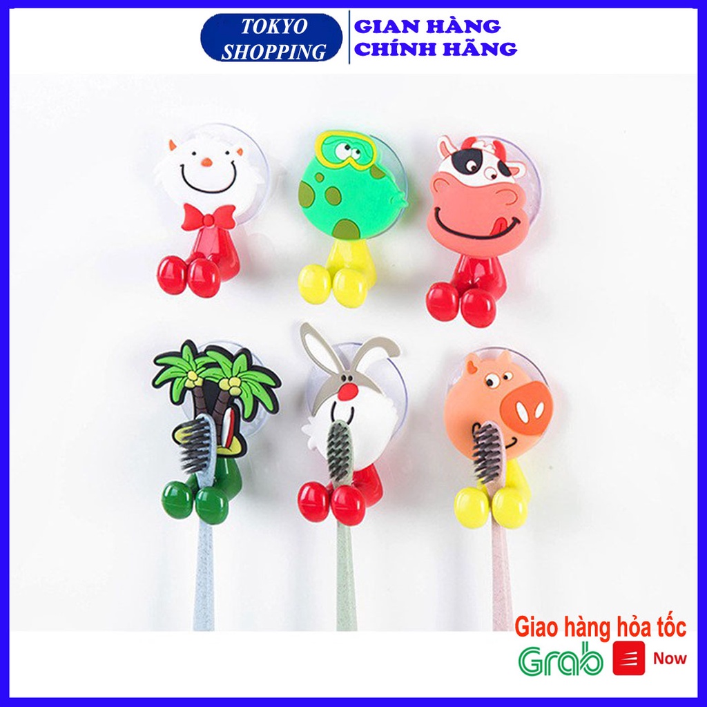 Kẹp treo bàn chải đánh răng hút chân không hình động vật ngộ nghĩnh