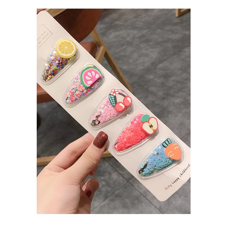 Set 5 Kẹp mái kim tuyến gắn icon nổi